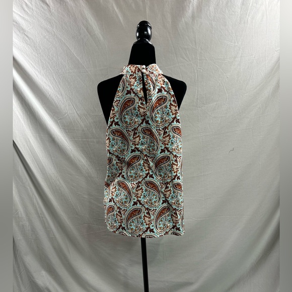 Paisley Print Halter Neck Sleeveless Blouse - Picture 8 of 8